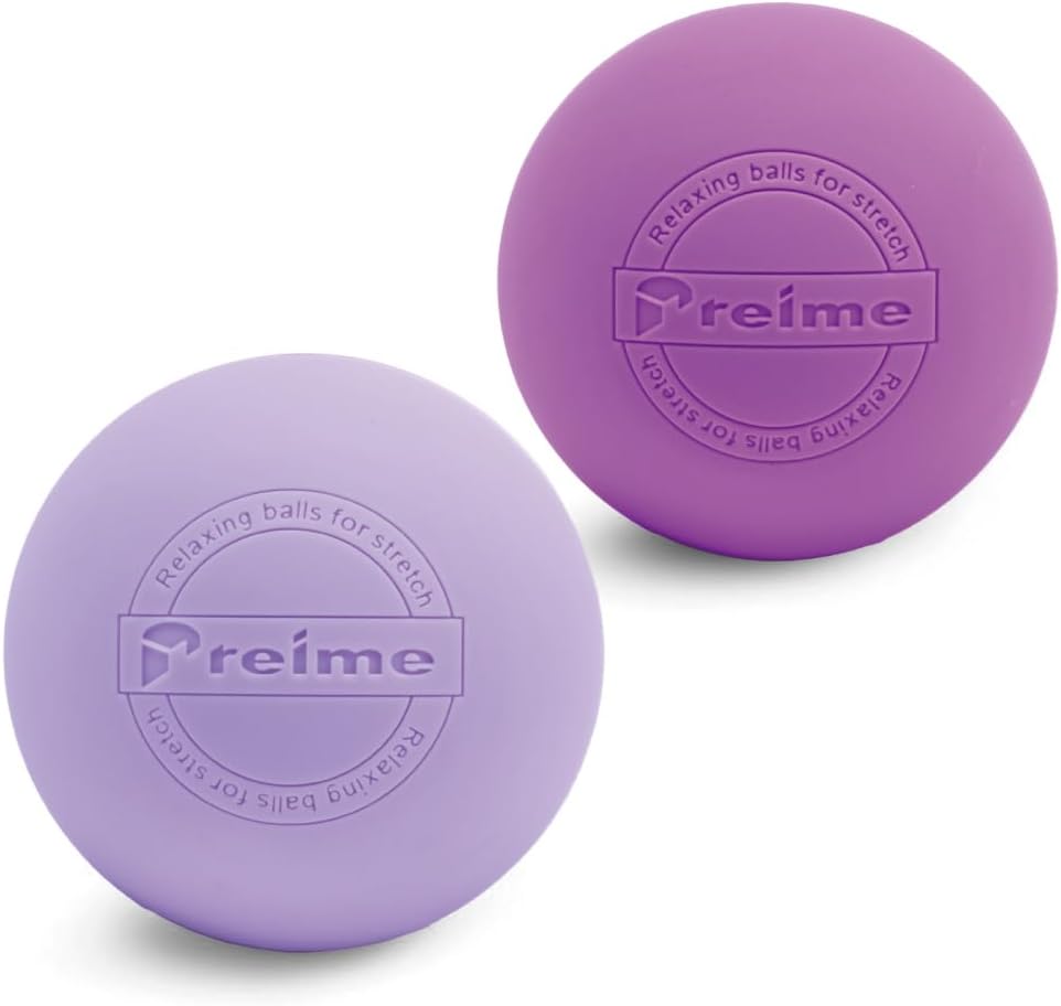 Massage Lacrosse Balls for Myofascial Release, Trigger Point Therapy,Manual Massage Balls, Muscle Knots, and Yoga Deep Tissue Massage. Set of 2 Firm Balls (Ivory and Off-White)