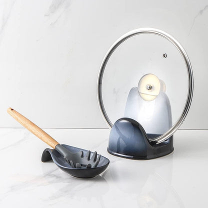 Nihow Ceramic Pot Lid Holder While Cooking for Kitchen Counter/Stove Top | Blue,Stable, Dishwasher Safe, Keep Counter Top Tidy and Clean,Water Proof,Saving Space,Heat Resistant