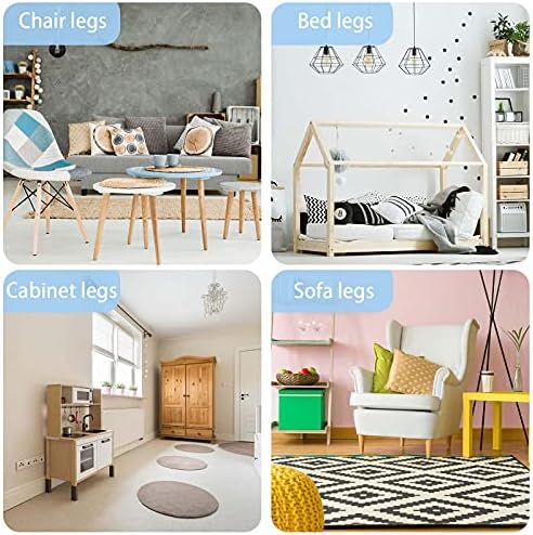 Jetec 16 Pcs Carpet Protectors for Furniture Legs Rug Protector Spiked Caster Cups Furniture Coasters for Carpets Plastic Anti-dent Carpet Protector for Chairs Sofas Tables Bed (Round)