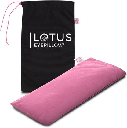 Lotus Lavender Eye Pillow - Weighted Mask for Yoga & Sleep | NOLAVA Sleep & Wellbeing App included; warm or cool headache relief; organic cotton, lavender-flaxseed fill.