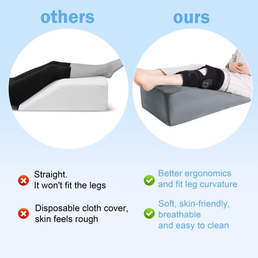ROYALAY Leg Elevation Pillows for After Surgery, Knee Surgery Recovery Equipment with Handle, Leg Lifter Blood Circulation, Knee Replacement Recovery Aids for Hip Foot Ankle, Single