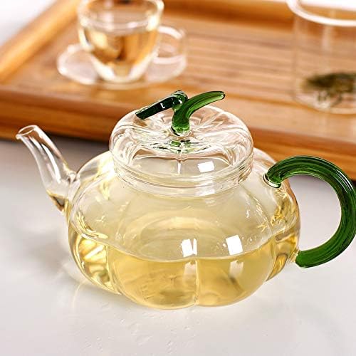 Glass Filtering Tea Maker Teapot with a Warmer and 6 Double-walled Tea Cups Set (Heating base, Standard)