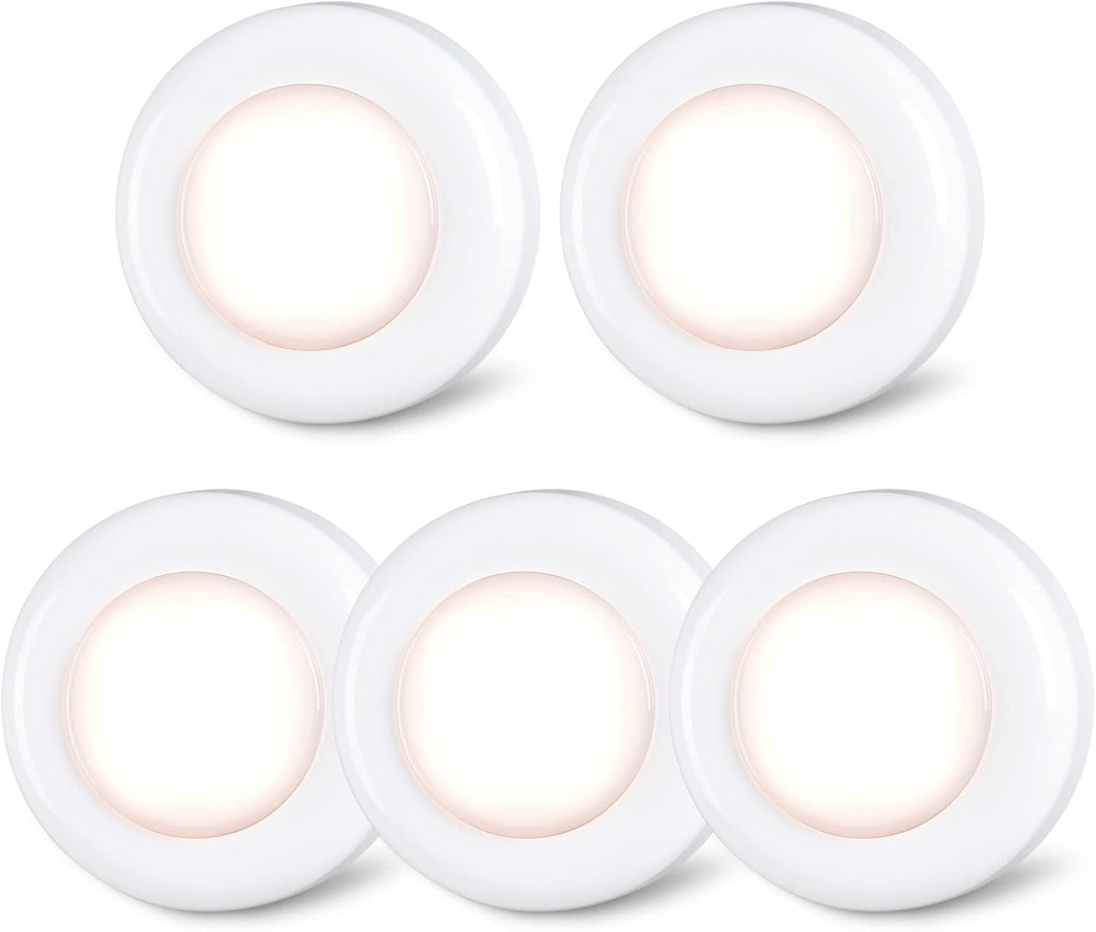 STAR-SPANGLED 2.8” LED Puck Lights Under Cabinet AAA Battery, 5 Pack White