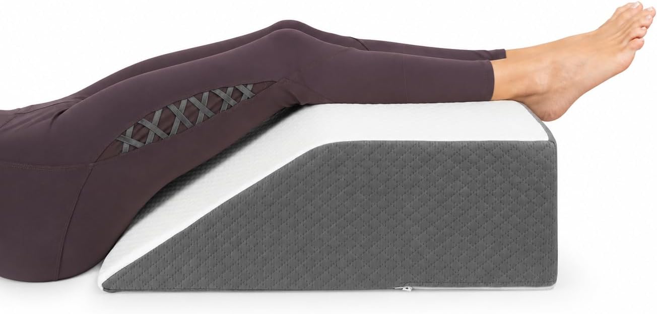 Kolbs Leg Elevation Pillow for After Surgery | Flat Top Bed Wedge Bolster Pillow for Legs | Foot, Knee, Ankle Elevation Post Surgery (Flat Top 7" Height)