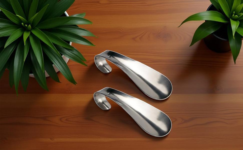Shoe Horn Long Handle for Seniors Men Women, Metal Shoehorn Handled,Long-Handle Shoe Spoon,Boot Horns,Shoes Stick Helper,6 Inch Travel Small Size Stainless Steel Made Tool,Short Shoe Tongue, 2 Pack