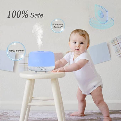 300ML Remote Control Air Diffusers for Essential Oil, Aroma Ultrasonic Scent Diffuser, Aromatherapy Humidfier Diffuser, 7 Color Changing LED Light, Auto-Off, Timer for Home, Room, Office, Kids