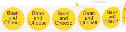 Yellow with Black Carnitas Circle Dot Adhesive Stickers, 1 Inch Round Labels, 500 Total Stickers