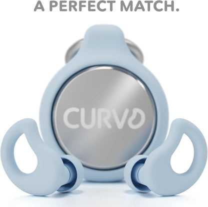 CURVD Ear Plugs for Sleeping, Noise Blocking Earplugs, 28dB SNR (Blue)