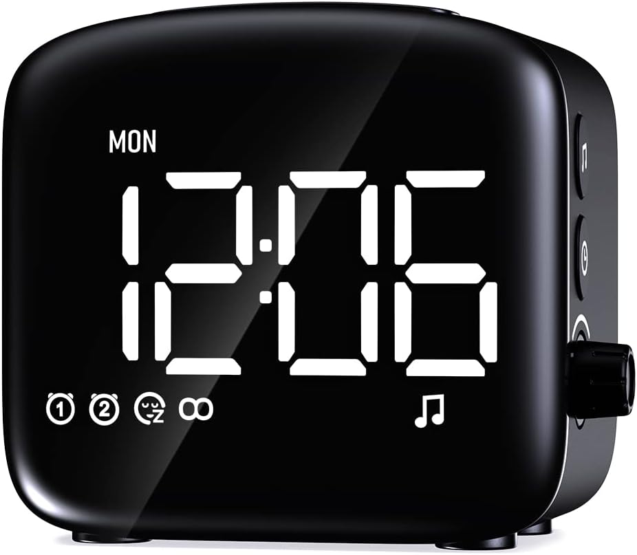 Easysleep Acoustic Sound Alarms Digital Wake Up Clock with Big LED Display 27 Soothing Sounds Sunrise Clock Dual 3 Alarms Memory Snooze Setting 4 Brightness for Deep Sleepers Adults Teenagers