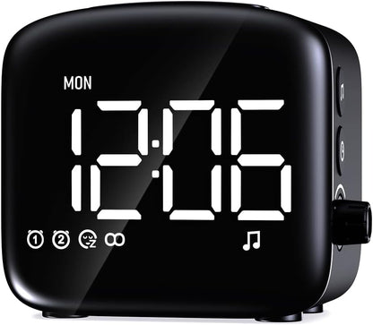 Easysleep Acoustic Sound Alarms Digital Wake Up Clock with Big LED Display 27 Soothing Sounds Sunrise Clock Dual 3 Alarms Memory Snooze Setting 4 Brightness for Deep Sleepers Adults Teenagers