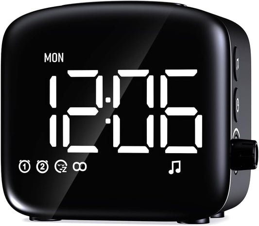 Easysleep Acoustic Sound Alarms Digital Wake Up Clock with Big LED Display 27 Soothing Sounds Sunrise Clock Dual 3 Alarms Memory Snooze Setting 4 Brightness for Deep Sleepers Adults Teenagers