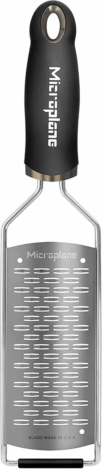 Microplane Gourmet Series Cheese Grater with Soft Touch Handle (Extra Coarse, Black)