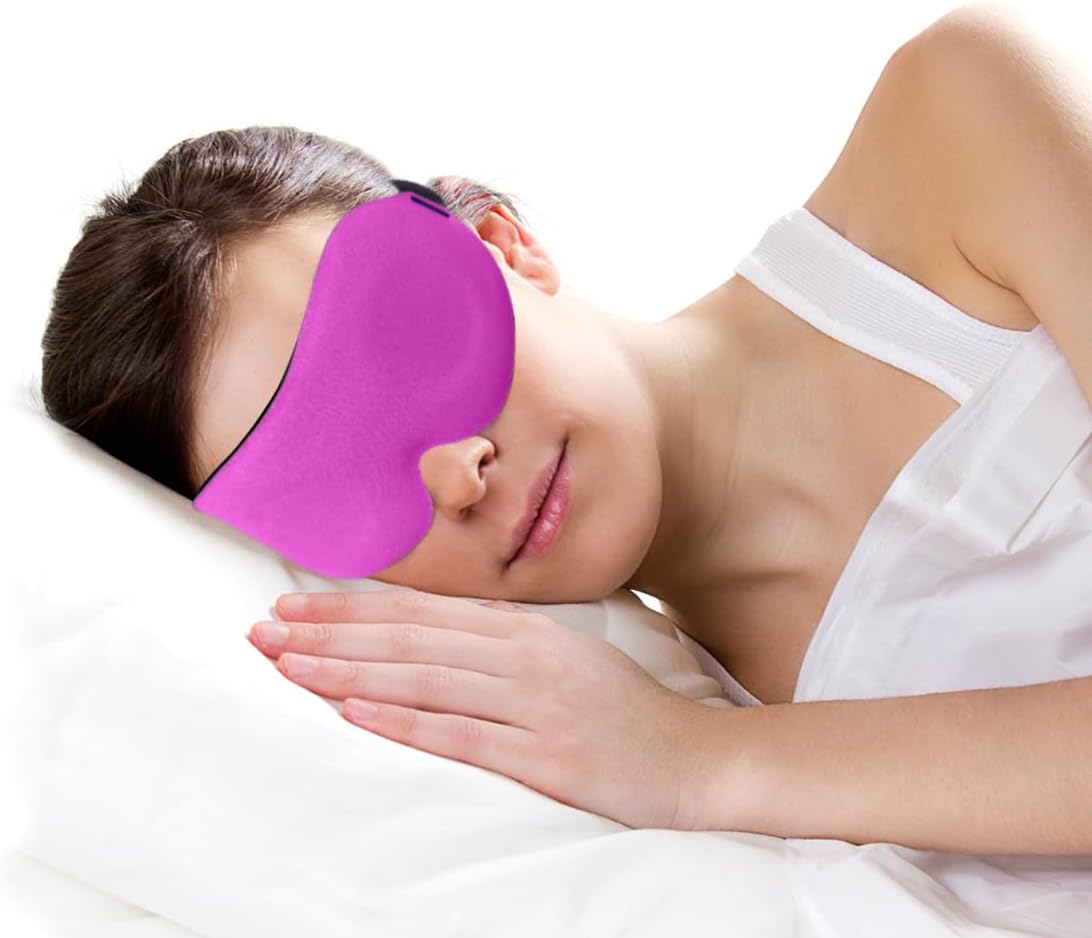 DTS Eye Sleep Mask for Side Sleepers Men Women Zero Eye Pressure 3D Cups Complete Light Blocking Night Blindfold with Adjustable Strap Shade Cover Sleeping Mask for Travel Nap Work Home (Black)
