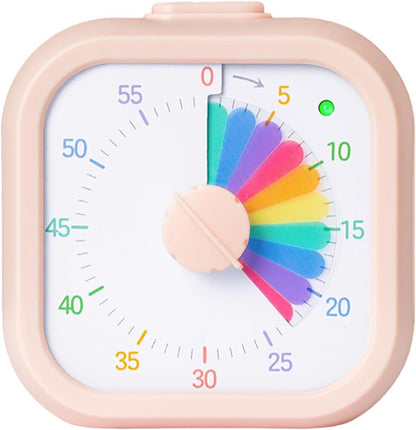 Visual Timer for Kids 60 Minute Countdown Timer Rainbow Disk Desk Timer Clock for Classroom Study Office Kitchen with Silent Operation (Purple)