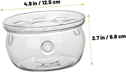 KICHOUSE Glass Teapot Warmer Base High Borosilicate Glass Desktop Tea Warmer for Home and Office Lightweight and Sturdy for Tea Lovers