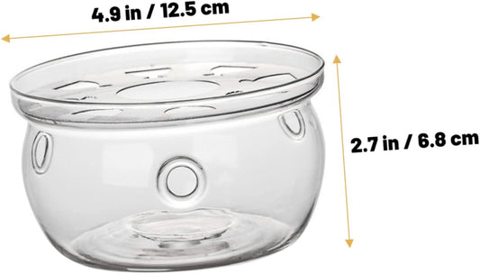 KICHOUSE Glass Teapot Warmer Base High Borosilicate Glass Desktop Tea Warmer for Home and Office Lightweight and Sturdy for Tea Lovers