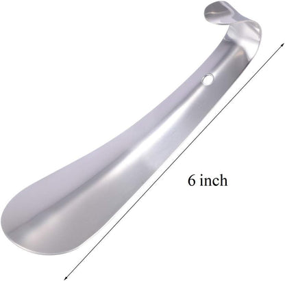 Shoe Horn Long Handle for Seniors Men Women, Metal Shoehorn Handled,Long-Handle Shoe Spoon,Boot Horns,Shoes Stick Helper,6 Inch Travel Small Size Stainless Steel Made Tool,Short Shoe Tongue, 2 Pack
