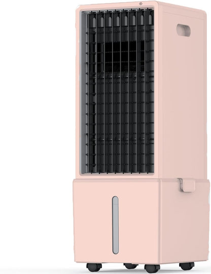 Portable Air Conditioners 4 Modes&3 Speeds,4 Ice Packs, Waterless Alert System, 12H Timer, Remote,1 Gal Detachable Water Tank, 70°Oscillation Windowless Evaporative Air Cooler for Room Office