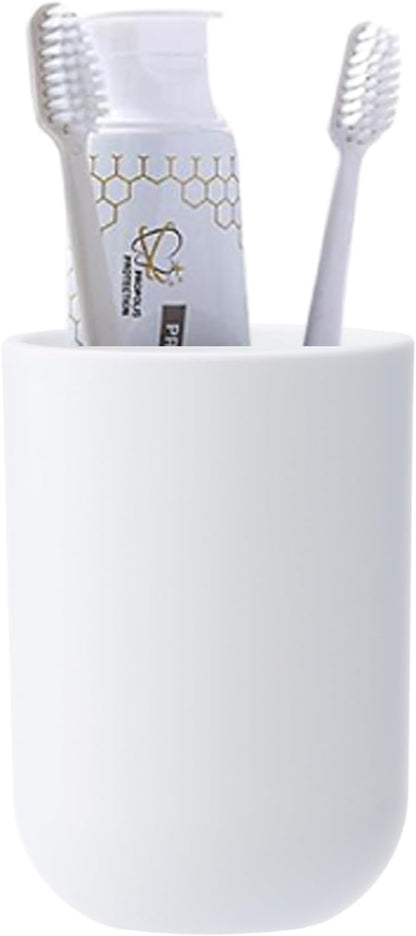 Toothbrush Cup, Bathroom Cup, Toothbrush Holder, Bathroom Tumbler, Plastic, 350ml (White)
