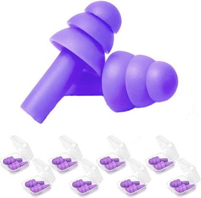 Earplugs for Sleeping Noise Cancelling, 8Pairs Reusable Ear Plugs | Super Soft Silicone, NRR 32 dB, Triple Seal Waterproof, Sleep/Swim/Concerts/Work, Washable BPA-Free, 8Colors Individual Packs