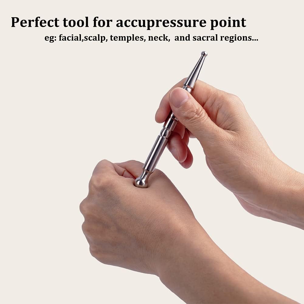 FeelFree Sport Manual Acupuncture Pen, Acupressure Pen & Fascia Stick | Stainless steel massage tool with dual heads for trigger points