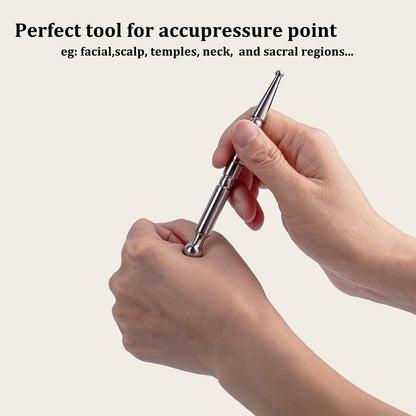 FeelFree Sport Manual Acupuncture Pen, Acupressure Pen & Fascia Stick | Stainless steel massage tool with dual heads for trigger points