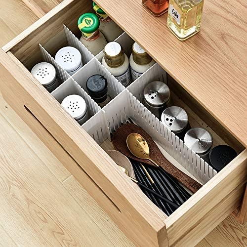 20PCS DIY Plastic Grid Drawer Dividers, Large Adjustable Drawer Storage Organizer (38cmx11cm) for Clutter Kitchen Cutlery Dresser Makeup Tools Socks Can Help Tidy Office Desk Clinic Bedroom