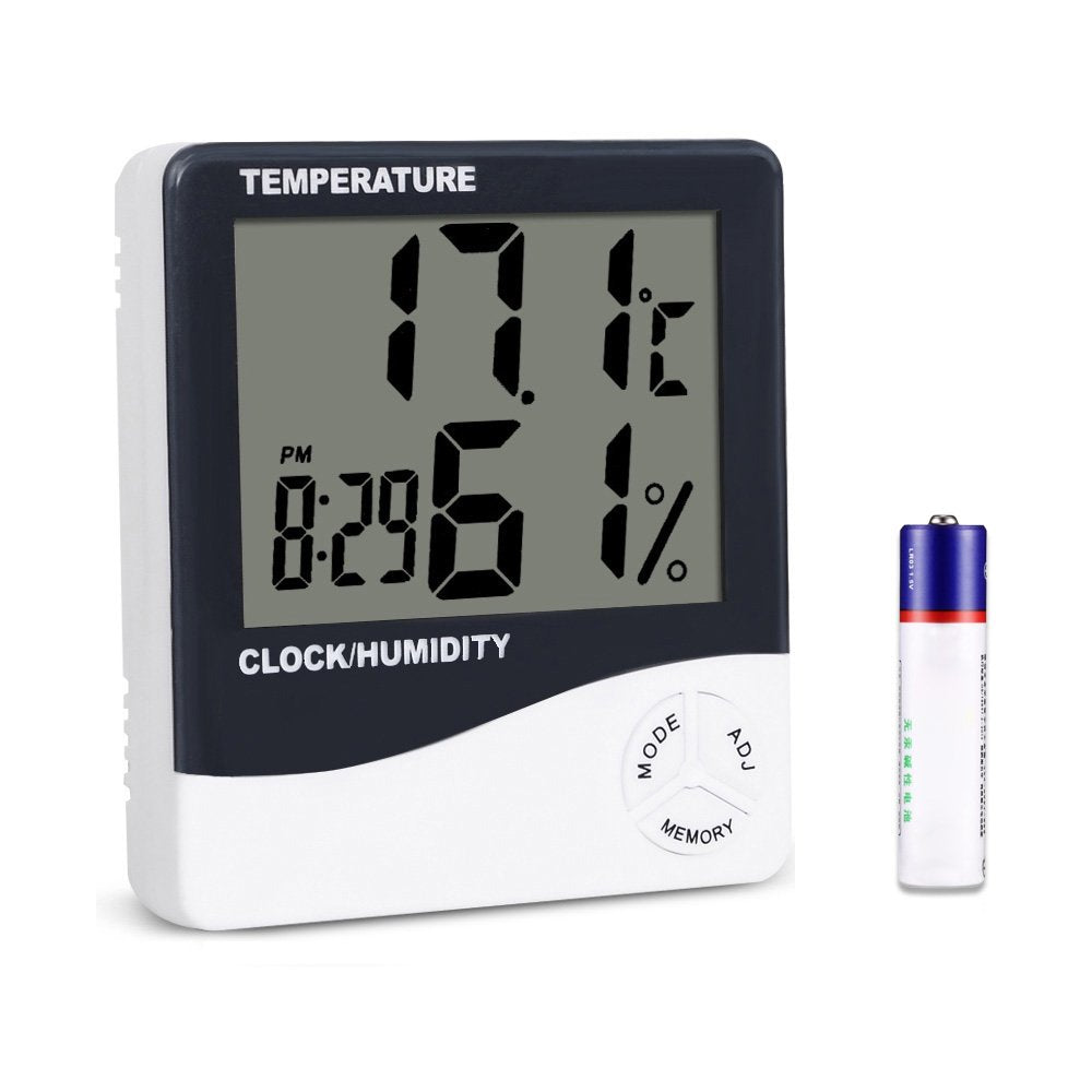 Mengshen Digital Hygrometer Thermometer, Indoor & Outdoor Temperature Monitor, Home Office Temp Humidity Gauge Meter - LCD Display, Battery Included - TH03