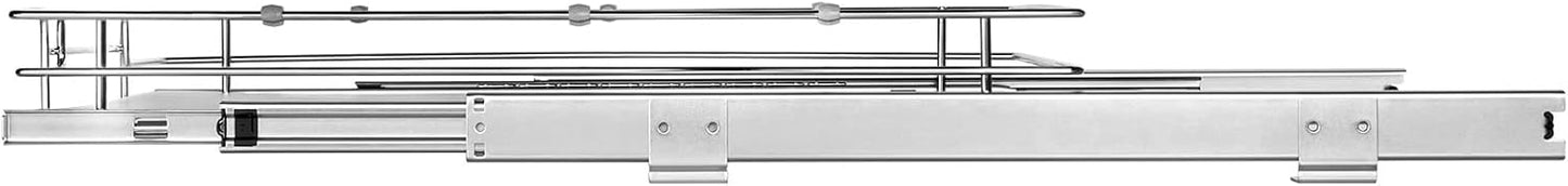 VEVOR 18.5"Wx21"Dx3.5"H Pull Out Cabinet Organizer, Heavy Duty Slide Out Pantry Shelves, Chrome-Plated Steel Roll Out Drawer, Drawer Storage for Home Under Sink, 20"Wx22"Dx7"H Install Size for Cabinet