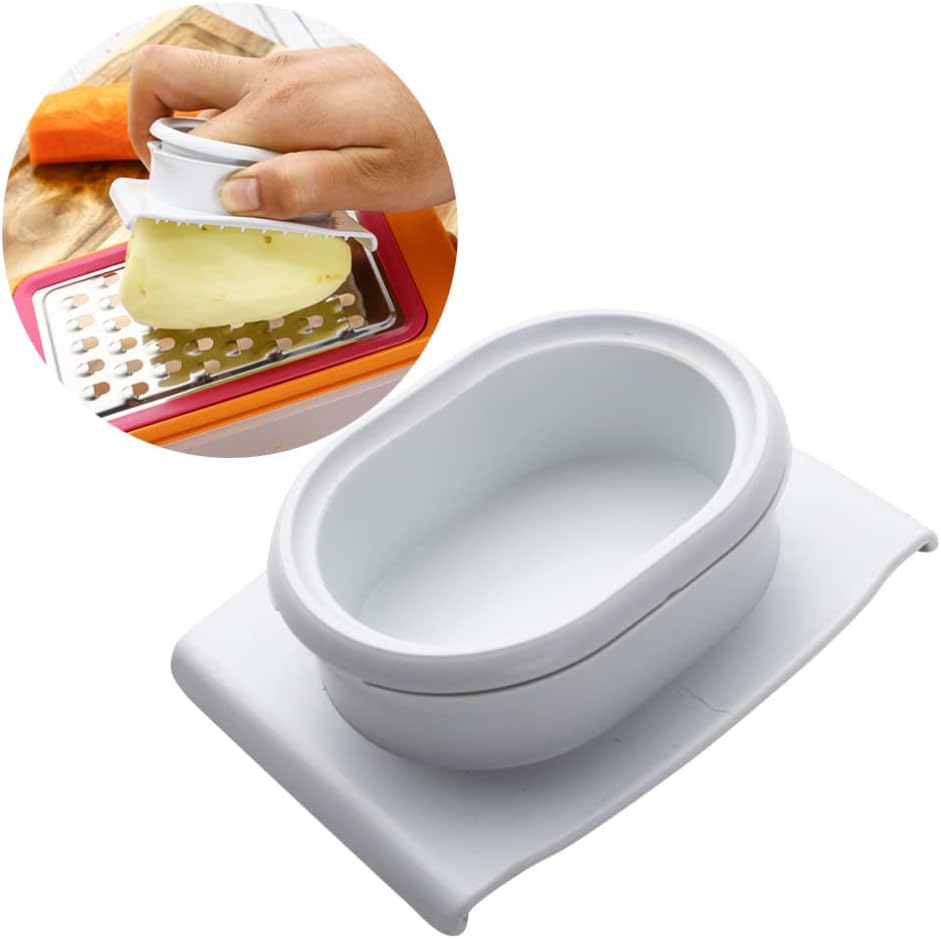 BESTONZON Food Safety Holder Mandoline Slicing Tool, Onion Cutting Tool, Food Slicer Cutter Finger Guard for Carrot Potato Melon Gadget Vegetable Fruit (White)