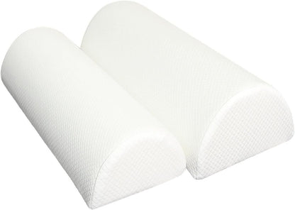 1/2 Pack Half Moon Bolster Pillow for Legs, Knees, Lower Back and Head | Lumbar Support Pillow for Bed, Sleeping | Semi Roll for Ankle and Foot Comfort - Machine Washable Cover(09,M:50x17x9cm)