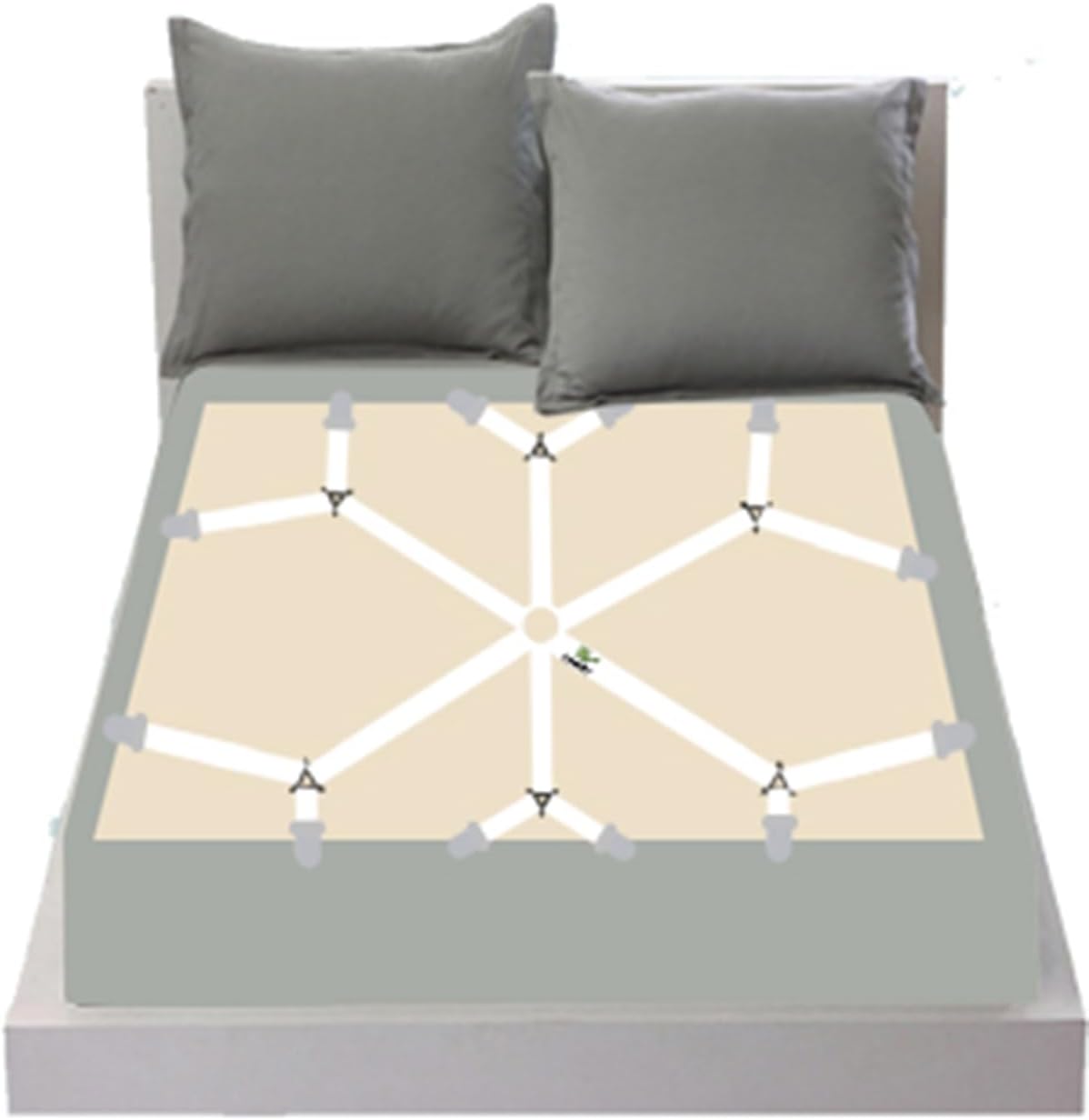 Adjustable Elastic Fitted Sheet Straps,Crisscross Bed Sheet Fasteners Suspenders,Fit Round and Square Mattresses (3 Way White)