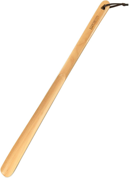 Luxdecor Long Handled Wooden Shoehorns-24in Wooden Long Handle Shoe Horn for Seinors Men Boot Jack Shoe Helper for Women
