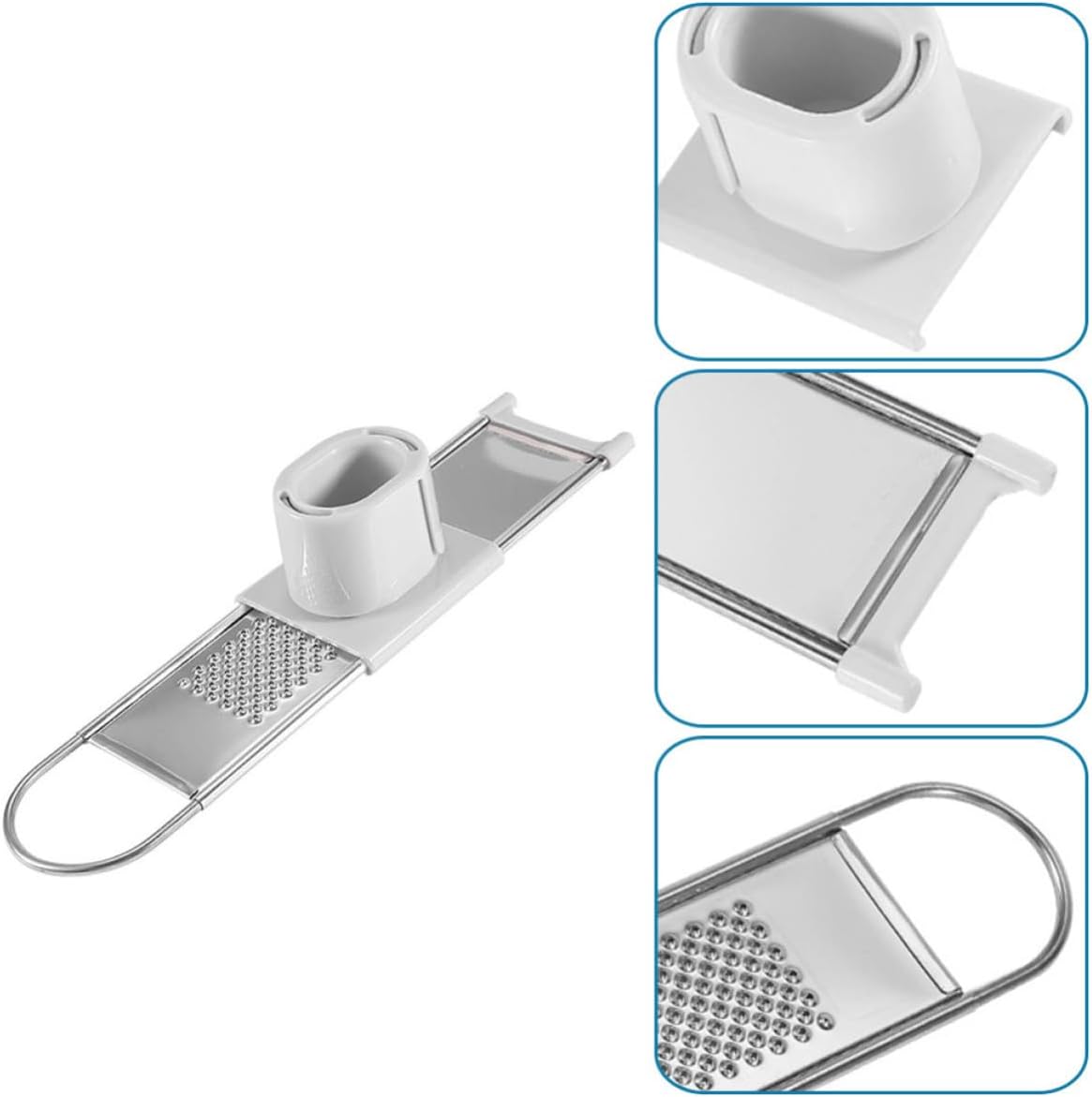 HEALLILY Manual Stainless Steel Kitchen Grater with Hand Protective Tool for Vegetables and Carrots, Easy to Store and High Durability Food Slicer with Finger Guard for Safe Cutting
