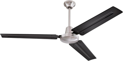 Westinghouse 7840900 Industrial 56-Inch Three-Blade Ceiling Fan with J-Hook Installation System, White, Wall Control | J-hook installation system, Wall control included, Three steel blades, Indoor installation, High-airflow performance