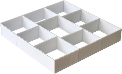 Customizable Grid Drawer Dividers, Cut to Fit Organizer | 8 PACK, Adjustable drawer dividers for any size drawer. Custom DIY grid organizer for kitchen, bathroom, desk, and more.