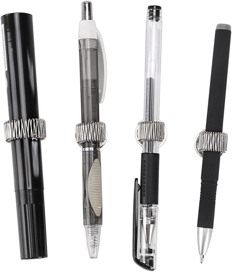 BTSKY Stainless Steel Magnetic Pen Holder Clips- Magnetic Pen Clip Holder Fit Any Size Pens Magnetic Push pins for Refrigerator Whiteboard Erase Board and Bulletion Board Map(4pcs)