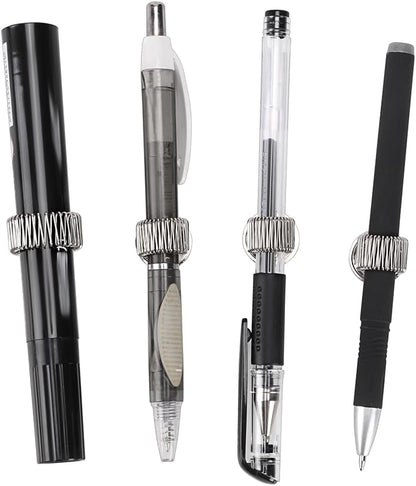 BTSKY Stainless Steel Magnetic Pen Holder Clips- Magnetic Pen Clip Holder Fit Any Size Pens Magnetic Push pins for Refrigerator Whiteboard Erase Board and Bulletion Board Map(4pcs)