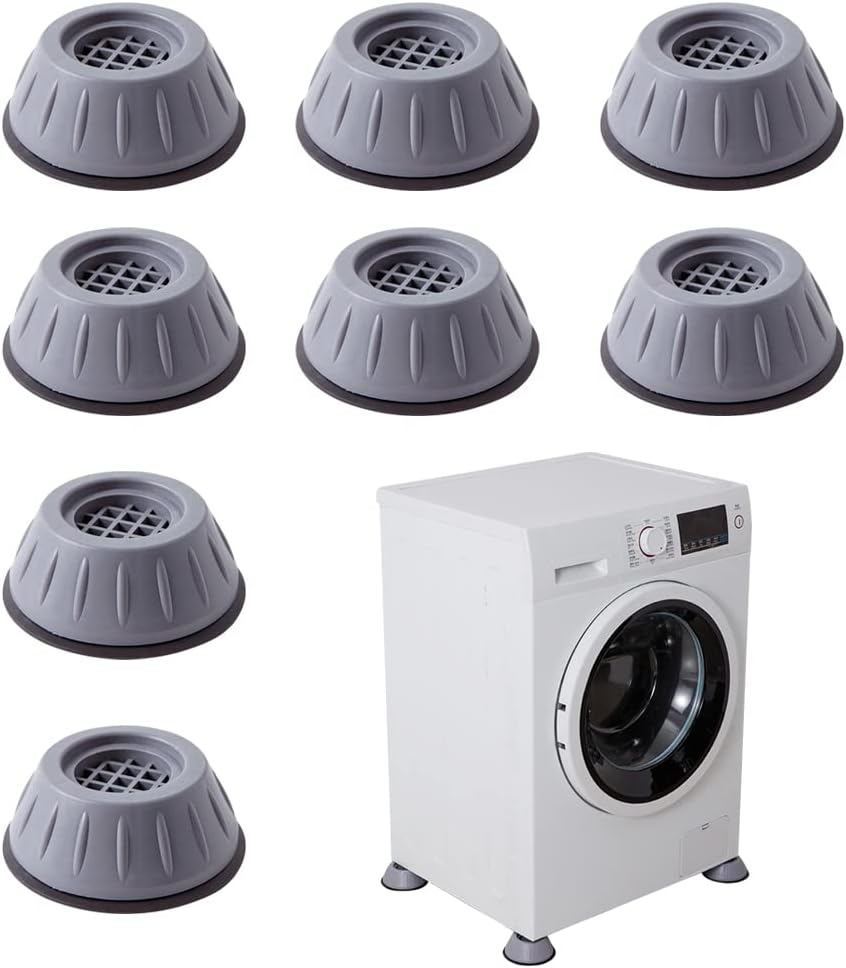 Mwellewm Anti Vibration Pads for Washing Machine Shock and Noise Reducing Washing Machine Support Anti Slip Vibration Rubber Washing Machine Feet Dryer Washer Vibration Stabilizer(1.7D x 0.16 H)
