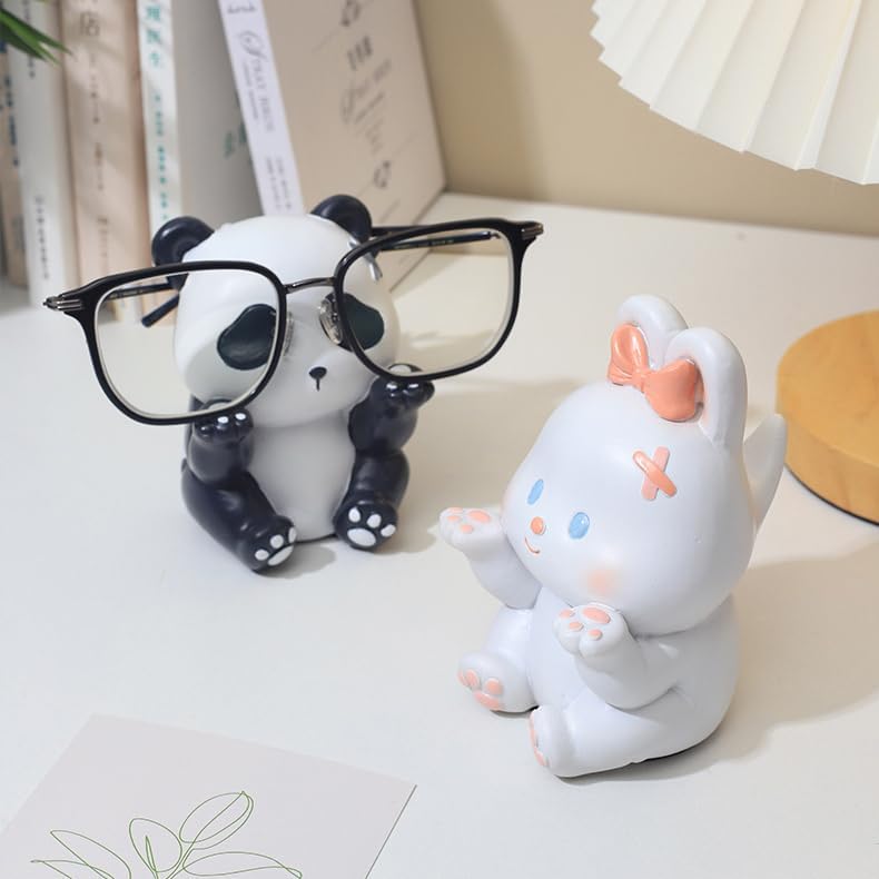 Cute Panda Glasses Display Stand for Nightstand, Funny Decorative Eyeglass Sunglass Holder, Home Office Desk Decoration (Handstand Panda)