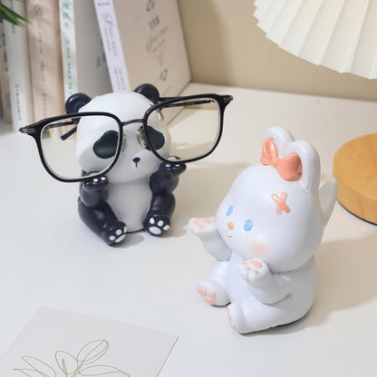 Cute Panda Glasses Display Stand for Nightstand, Funny Decorative Eyeglass Sunglass Holder, Home Office Desk Decoration (Handstand Panda)