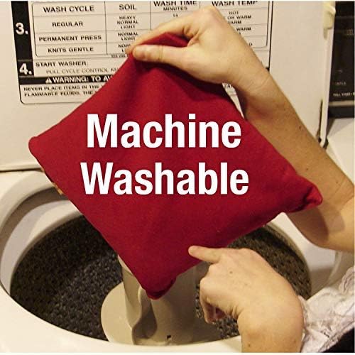 Square Red Ultra-Suede Microwavable Cherry Pit Pillow, Hot/Cold Compress | Sustainable Heating Pad, Moist Heat Muscle Joint Pain Relief