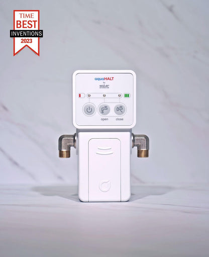 Smart Home Water Toilet Leak Detector Alarm and Automatic Shut Off Valve - Water Sensor Alarm Shut Off Tool - Easy Installation - Battery Operated - Protect Your Home from Water Damage