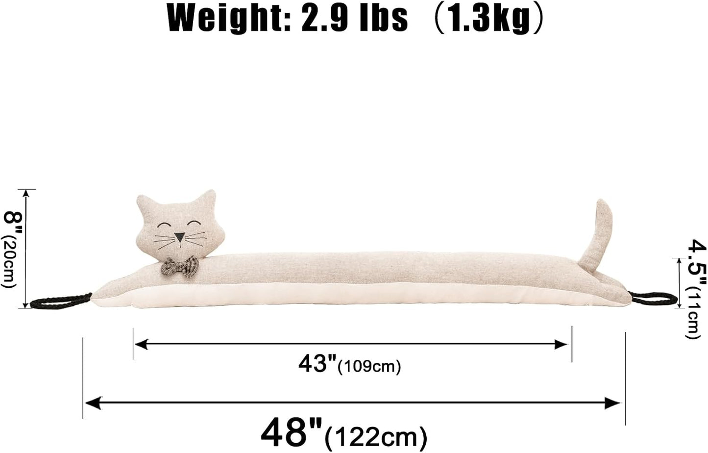 Under Door Draft Stopper Decorative Wind Stopper 36 inch for Door & Window, Weighted Animal Air Draft Stopper for Bottom of Door with Hanging Loops - Brown Dog