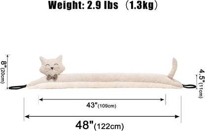 Under Door Draft Stopper Decorative Wind Stopper 36 inch for Door & Window, Weighted Animal Air Draft Stopper for Bottom of Door with Hanging Loops - Brown Dog