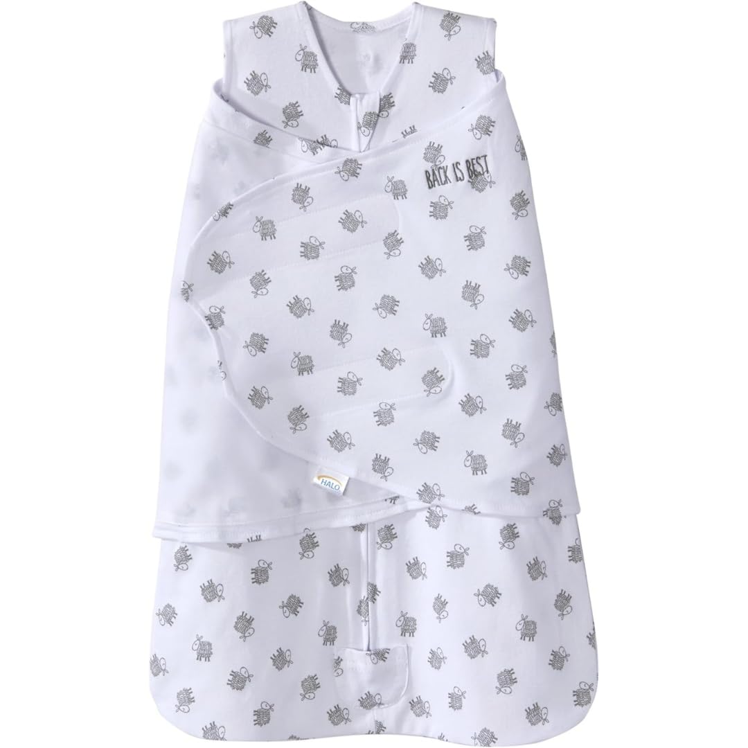 HALO 100% Cotton Sleepsack Swaddle, 3-Way Adjustable Wearable Blanket, TOG 1.5, Pink Floral, Newborn, 0-3 Months - Colors B