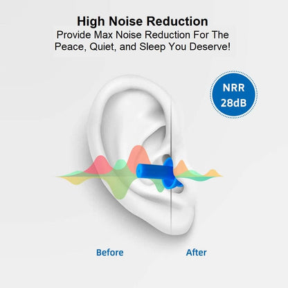 50 Pairs of Soft Reusable Silicone Ear Plugs for Swimming, Sleeping & Concerts - Individually Wrapped & Waterproof Ear Protection - Comfortable Noise Reduction up to 25dB NRR - Ideal for Adults