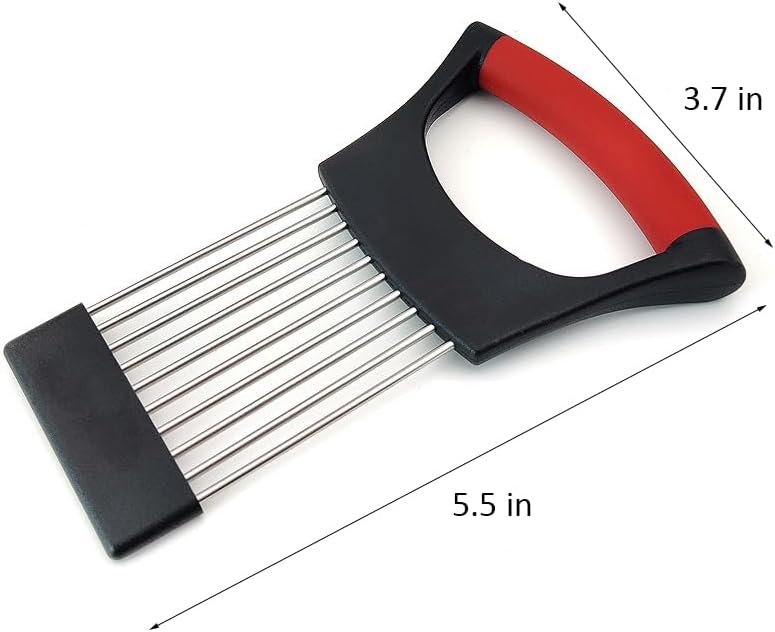 Onion Holder for Slicing, Lemon Slicer Cutter, Food Vegetable Chopper Assistant Tool for Meat, Potato and Tomato (Red, 1PCS)
