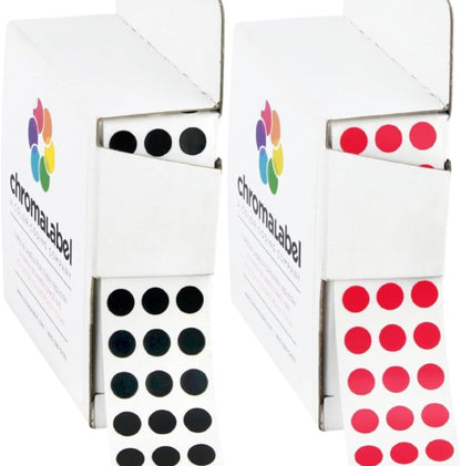 Dark Blue, Red & Yellow Dots, 1/4 Inch, 1000/Box Each Color | Writable Semi-Gloss Circle Labels in Dark Blue, Red and Yellow for Offices, Retail and Classrooms. Made in USA - Colors A