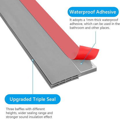 Ainiv Door Draft Stopper Under Door Seal, 2" W x 39" Cutable Soundproof Door Seal, Adhesive Under Door Sweep Weather Stripping Soundproof Kit, Under Door Draft Stopper Seals Anti-Collision-Black